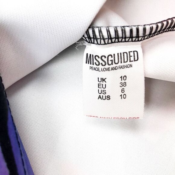 Missguided Black Floral Dress Size 6 - Picture 5 of 7